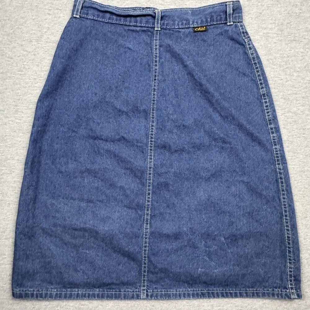 Vintage Chic denim mom skirt womens sz 12 denim made in USA waist 28 length 23.5 - Picture 8 of 8
